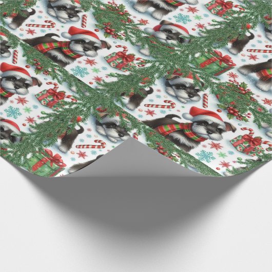 Een zeer Schnauzer Kerstmis Cadeaupapier (Hoek)