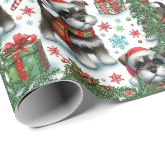 Een zeer Schnauzer Kerstmis Cadeaupapier (Rol Hoek)