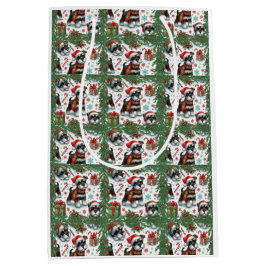 Een zeer Schnauzer Kerstmis Medium Cadeauzakje