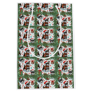 Een zeer Schnauzer Kerstmis Medium Cadeauzakje