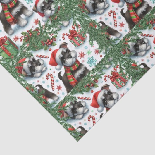 Een zeer Schnauzer Kerstmis Tissuepapier (Detail)