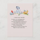 Een zeer slechte doggie, gedicht en tekening briefkaart (Voorkant)