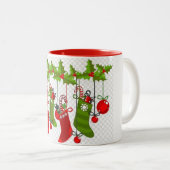 EEN ZEER SPECIALE "CHRISTMAS STOCKINGS MOK" TWEEKLEURIGE KOFFIEMOK (Voorkant rechts)