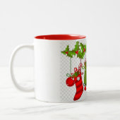 EEN ZEER SPECIALE "CHRISTMAS STOCKINGS MOK" TWEEKLEURIGE KOFFIEMOK (Links)