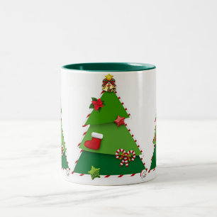 EEN ZEER SPECIALE "CHRISTMAS TREE MOK" TWEEKLEURIGE KOFFIEMOK