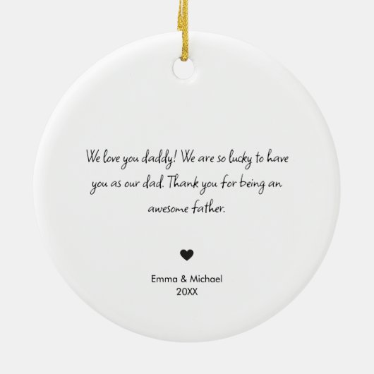 Een zeer speciale vader gepersonaliseerde boodscha keramisch ornament (Achterkant)