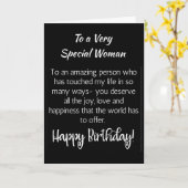 **EEN ZEER SPECIALE VROUW** OP UW BIRTHDAAGKAART KAART (Gele Bloem)