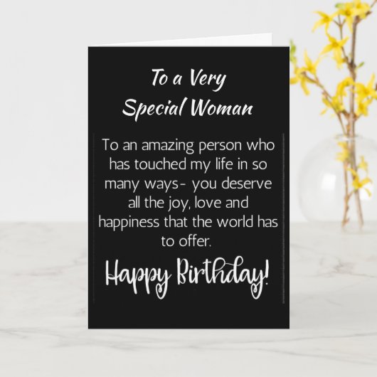 **EEN ZEER SPECIALE VROUW** OP UW BIRTHDAAGKAART KAART (Gele Bloem)