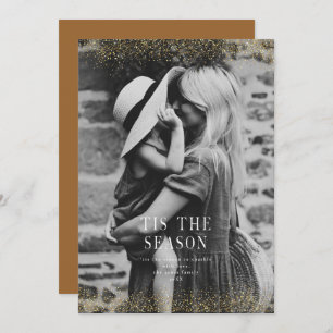 Een zeer sprankelende vrolijke kerst glitter goude kaart