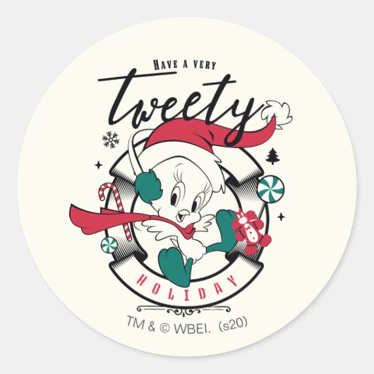 Een zeer TWEETY™-feestdag Ronde Sticker (Voorkant)