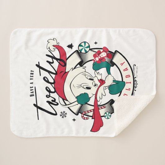 Een zeer TWEETY™-feestdag Sherpa Deken (Voorkant (horizontaal))