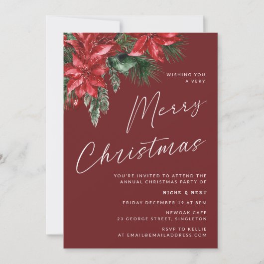 Een zeer vrolijk kerst klassiek feest rood kaart (Voorkant)