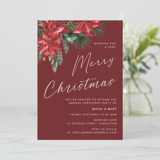 Een zeer vrolijk kerst klassiek feest rood kaart (Staand voorkant)