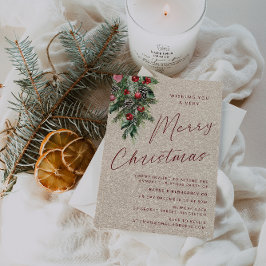 Een zeer vrolijk kerstfeest modern goud kaart