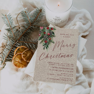 Een zeer vrolijk kerstfeest modern goud kaart