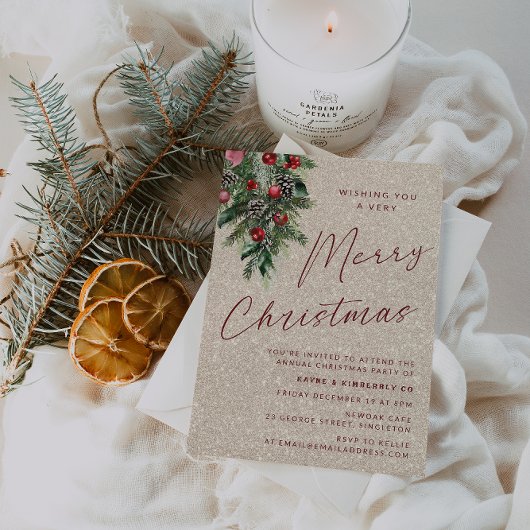 Een zeer vrolijk kerstfeest modern goud kaart