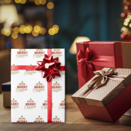 Een zeer vrolijk kerstinpakpapier cadeaupapier