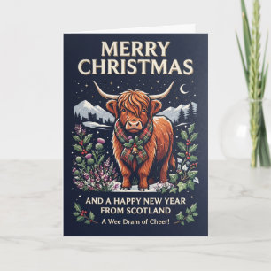 Een zeer vrolijk Schots Kerstmis Hoogland kaart