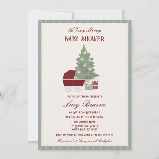 Een zeer vrolijke babyshower uitnodiging (Voorkant)