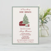 Een zeer vrolijke babyshower uitnodiging (Staand voorkant)
