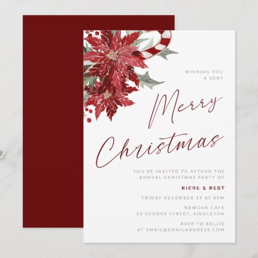 Een zeer vrolijke kerst feest bloem Snoep Cain Kaart (Voorkant / Achterkant)