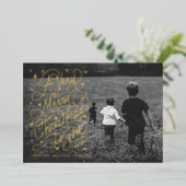 Een zeer vrolijke kerst hand-belettering foto kaar folie uitnodiging (Staand Voorkant)