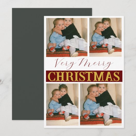 Een zeer vrolijke kerst vakantie aangepaste foto feestdagenkaart (Voorkant / Achterkant)