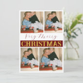 Een zeer vrolijke kerst vakantie aangepaste foto feestdagenkaart (Staand voorkant)