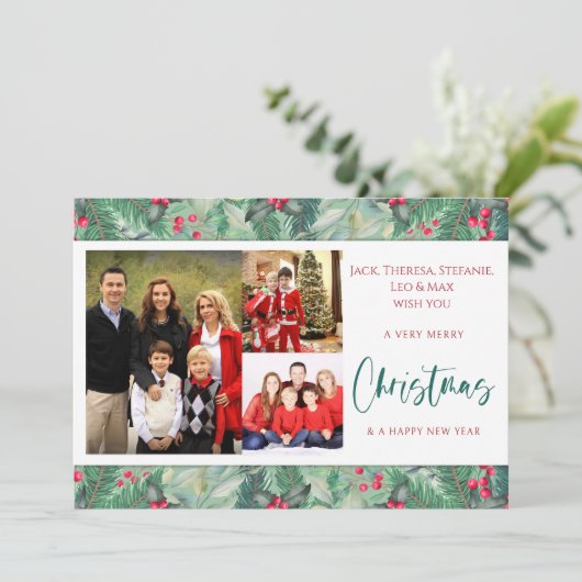 Een zeer vrolijke kerstfoto feestdagenkaart (Staand voorkant)