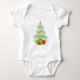 Een zeer vrolijke kersttekst met Boom en Cadeaus Romper