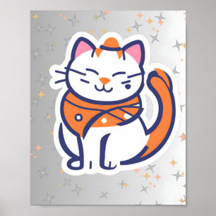 Een zeer vrolijke witte en roze smoking sticker poster