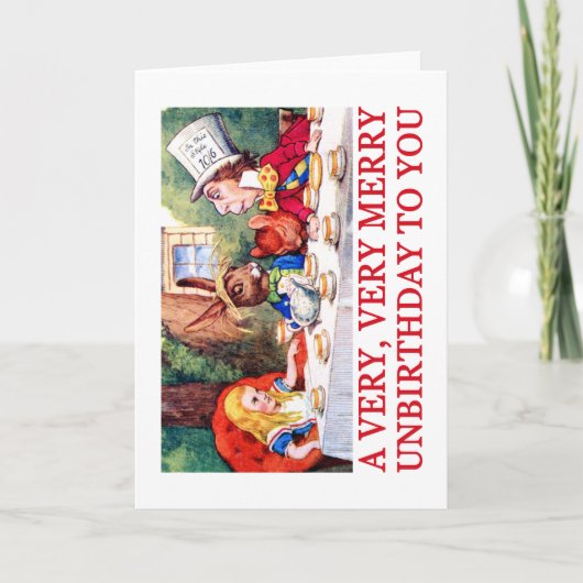 EEN ZEER, ZEER VROLIJKE UNBIRTHDAY AAN U! FEESTDAGEN KAART (Voorkant)