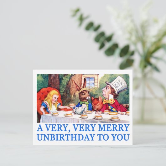 EEN ZEER, ZEER VROLIJKE UNBIRTHDAY VOOR JOU! BRIEFKAART (Staand voorkant)