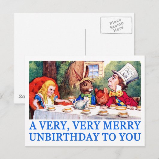 EEN ZEER, ZEER VROLIJKE UNBIRTHDAY VOOR JOU! BRIEFKAART (Voorkant / Achterkant)