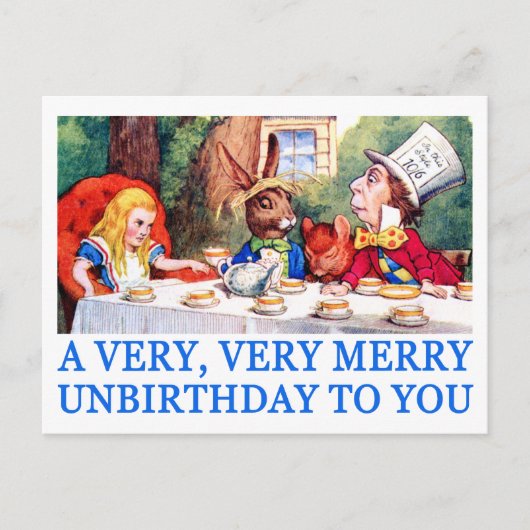 EEN ZEER, ZEER VROLIJKE UNBIRTHDAY VOOR JOU! BRIEFKAART (Voorkant)