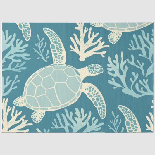 Een Zeeschildpad Serie Design7 Tissuepapier (Voorkant)