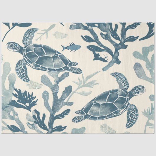 Een Zeeschildpad Serie Design 4 Tissuepapier (Voorkant)