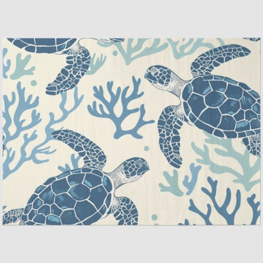 Een Zeeschildpad Serie Ontwerp 5 Tissuepapier (Voorkant)