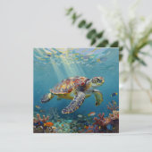 Een zeeschildpad-thema deken kaart (Staand voorkant)
