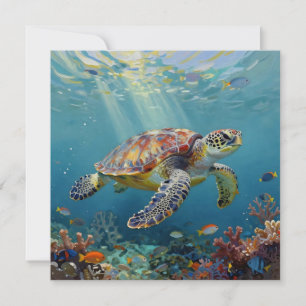 Een zeeschildpad-thema deken kaart