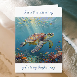 Een zeeschildpad Thema Denk aan Jou Kaart