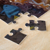 Een zeeschildpad-thema turquoise legpuzzel (Zijkant)