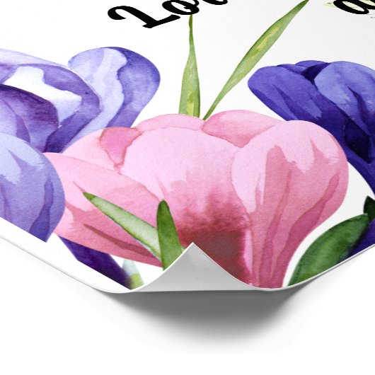 Een zegen op bloemenachtergrond poster (Hoek)