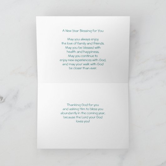 Een zegen van het Nieuwjaar Feestdagen Kaart (Binnen)