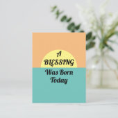 EEN ZEGENING Werd Geboren Vandaag Retro Vintage Ve Briefkaart (Staand voorkant)