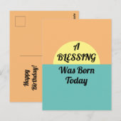 EEN ZEGENING Werd Geboren Vandaag Retro Vintage Ve Briefkaart (Voorkant / Achterkant)