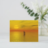 Een zeilboot. briefkaart (Staand voorkant)