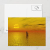 Een zeilboot. briefkaart (Voorkant / Achterkant)
