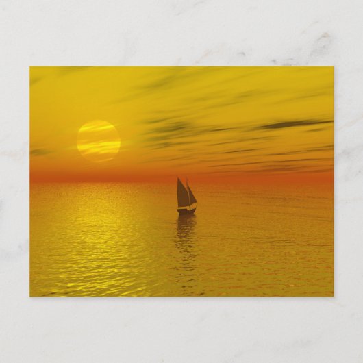 Een zeilboot. briefkaart (Voorkant)