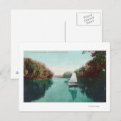 Een zeilboot op de Feather River Marysville, CA Briefkaart (Voorkant / Achterkant)